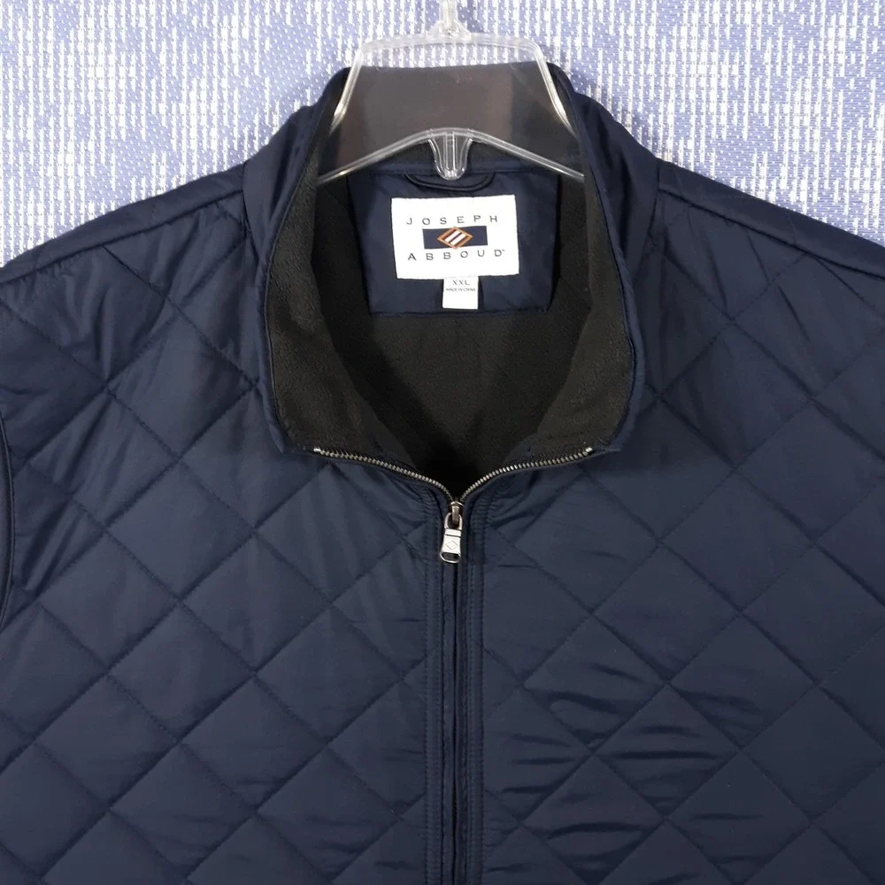 Joseph Abboud Quilted Vest Size 2XL Full Zip Blue Outdoor